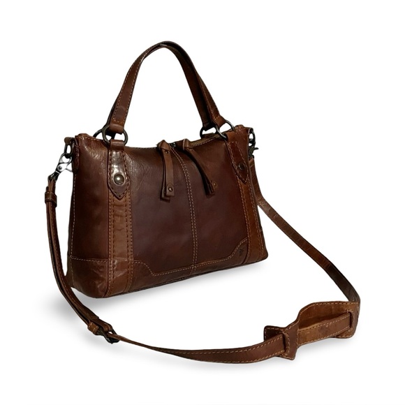 LIKE NEW! Frye Melissa Medium Crossbody in Cognac Antique Pull Up Leather - Picture 2 of 9